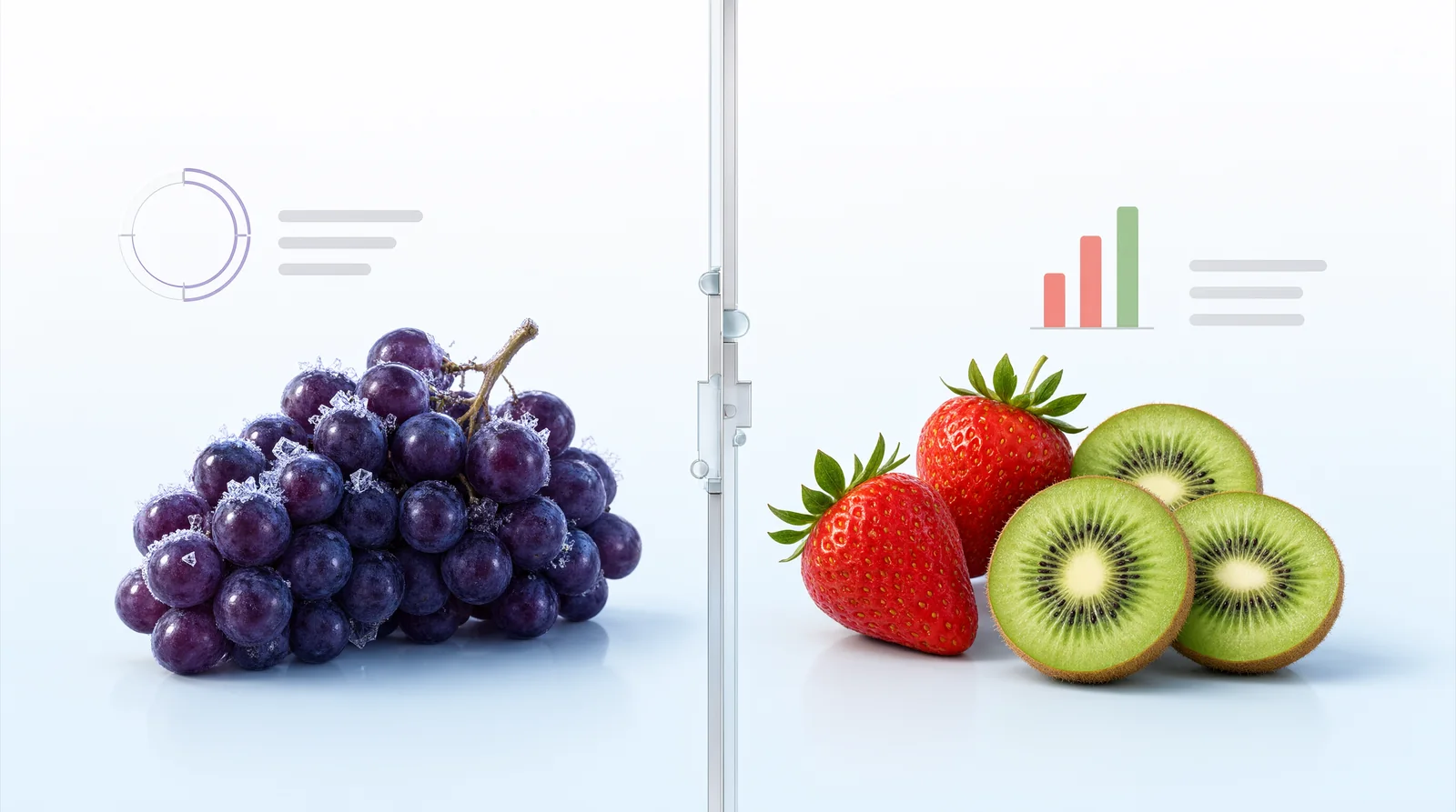 IGET ONE Grape Ice and Strawberry Kiwi catalogue label comparison