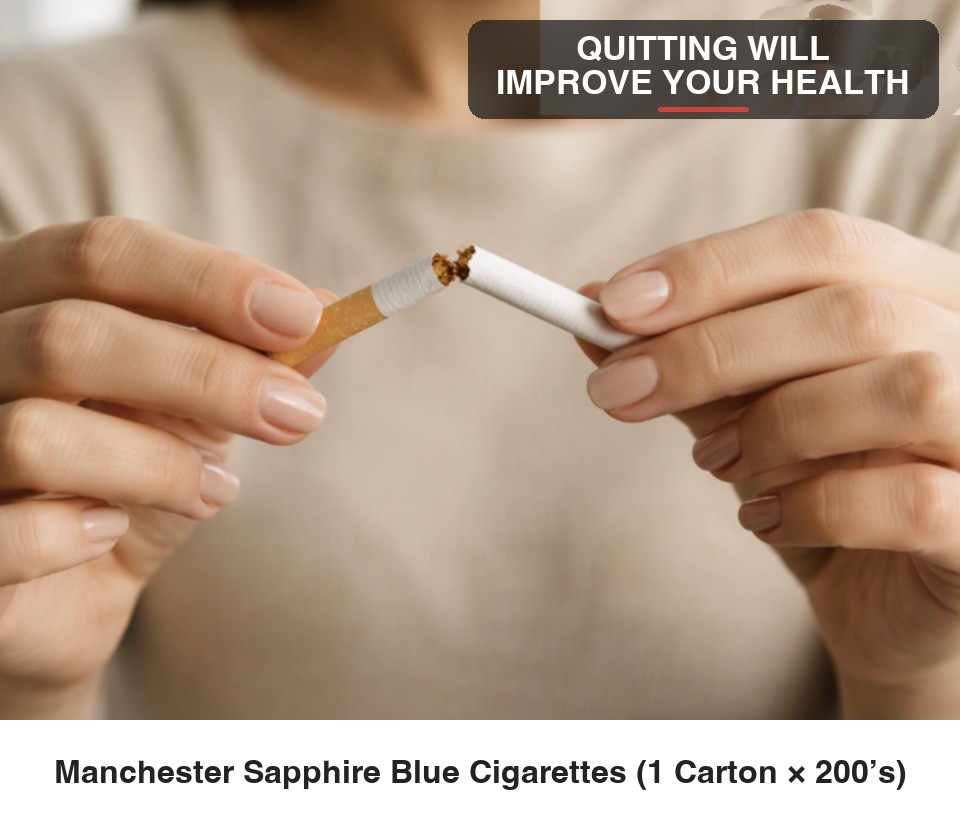 Manchester Sapphire Blue Cigarettes (1 Carton × 200’s)