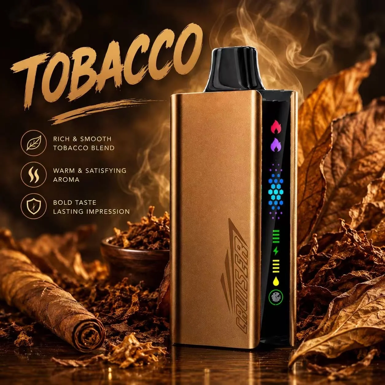 JNR-001-tobacco-opt JNR Cruiser 12000 Puffs Tobacco - Image 1