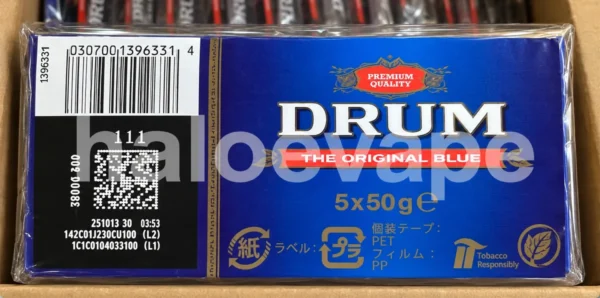 Drum Original Blue Rolling Tobacco 50g Japan real stock photo - Halo E-Vape Australia warehouse