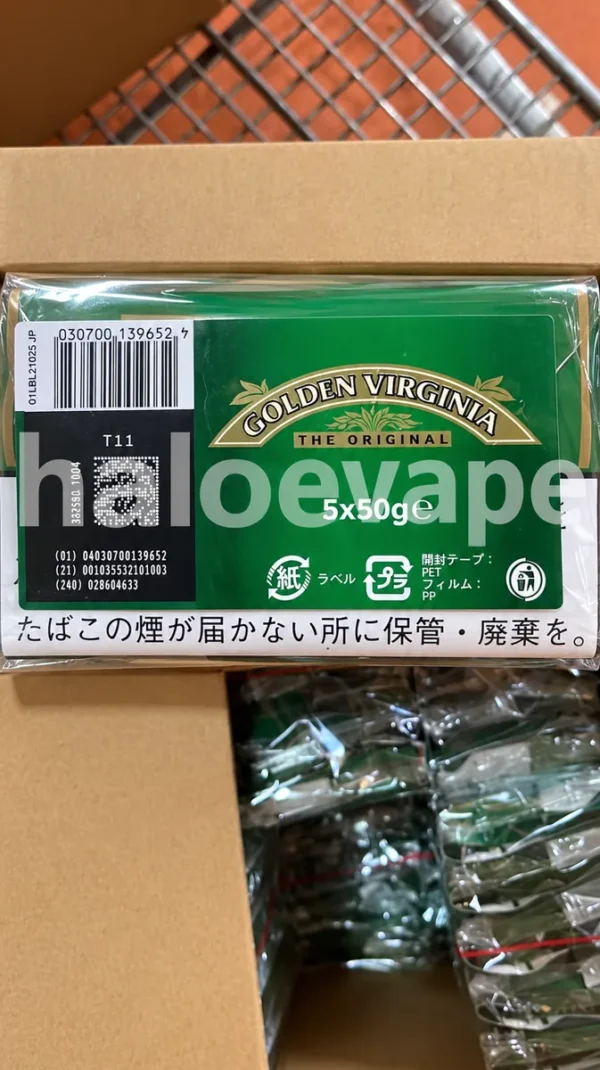 Golden Virginia Rolling Tobacco 50g Japan real stock photo - Halo E-Vape Australia warehouse