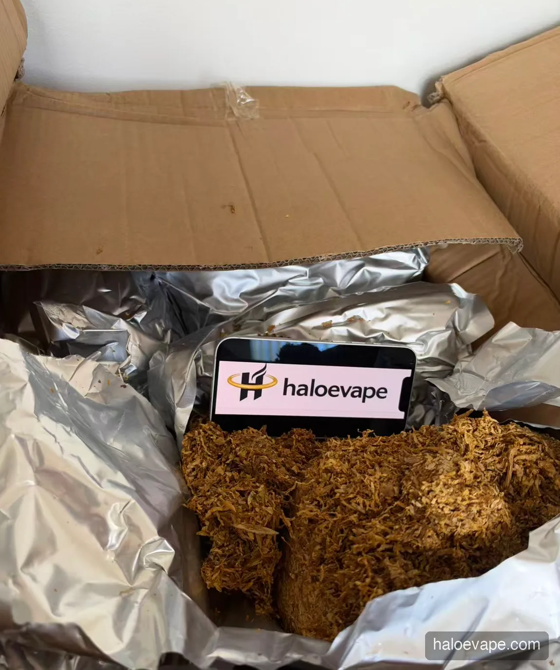 Fresh loose leaf rolling tobacco stock at Halo E-Vape warehouse Australia