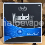 Manchester Blue Crush Cigarettes carton real stock photo - Halo E-Vape Australia warehouse